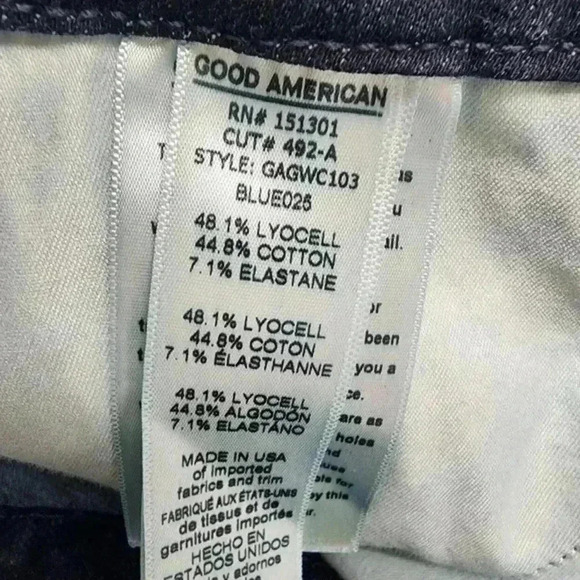 27" Good American‎ Good Waist Crop Blue Stretched Skinny Women's Jeans - Picture 9 of 11